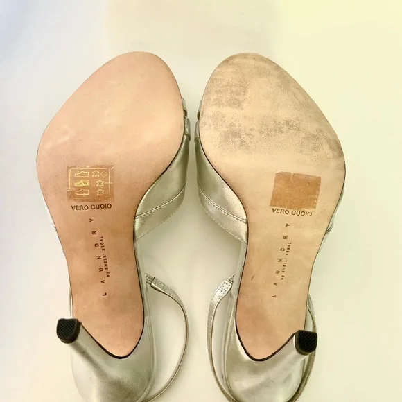 Silver sandals with rhinestones